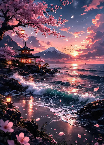 Japanese Sunset metal poster artwork