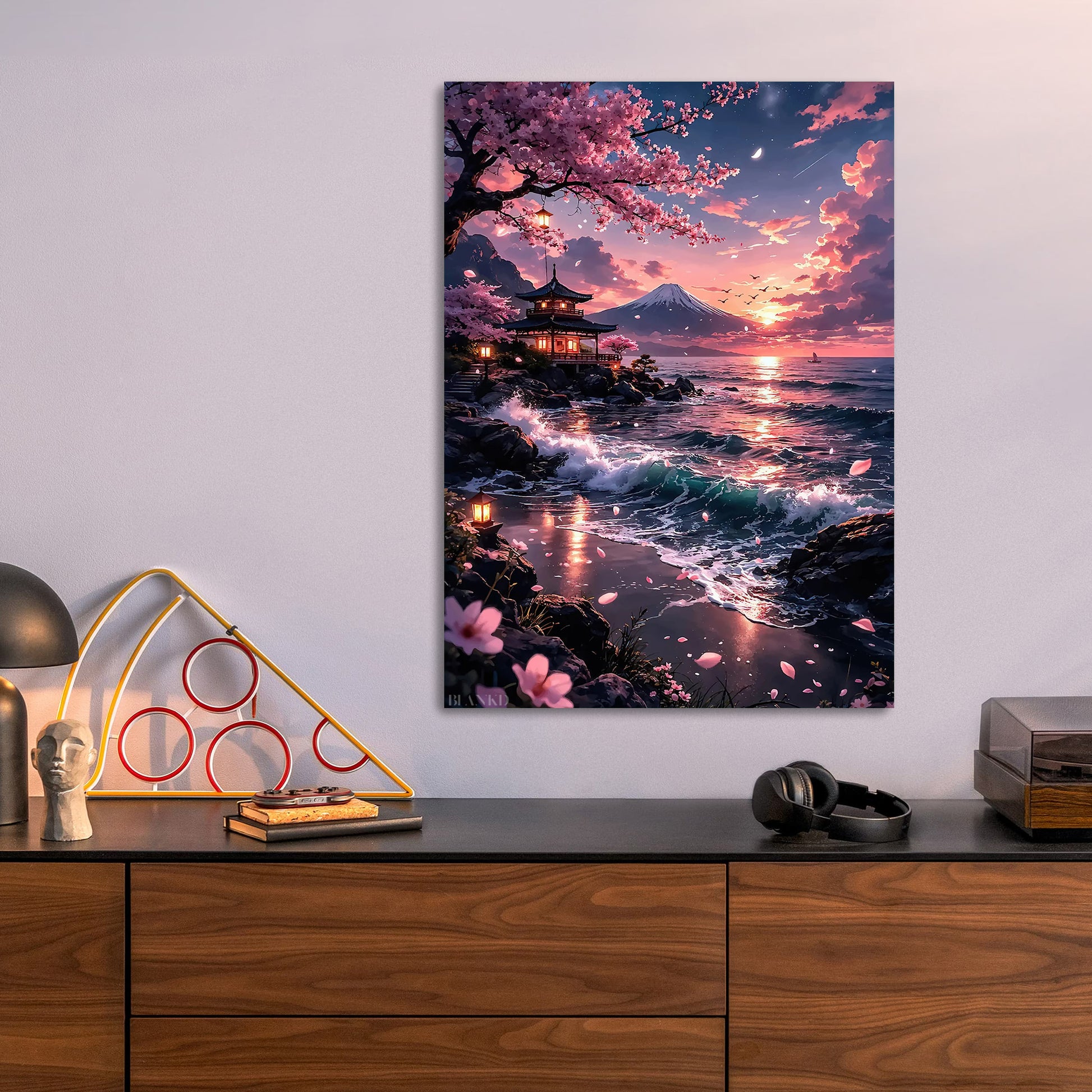 Japanese Sunset metal poster size comparison