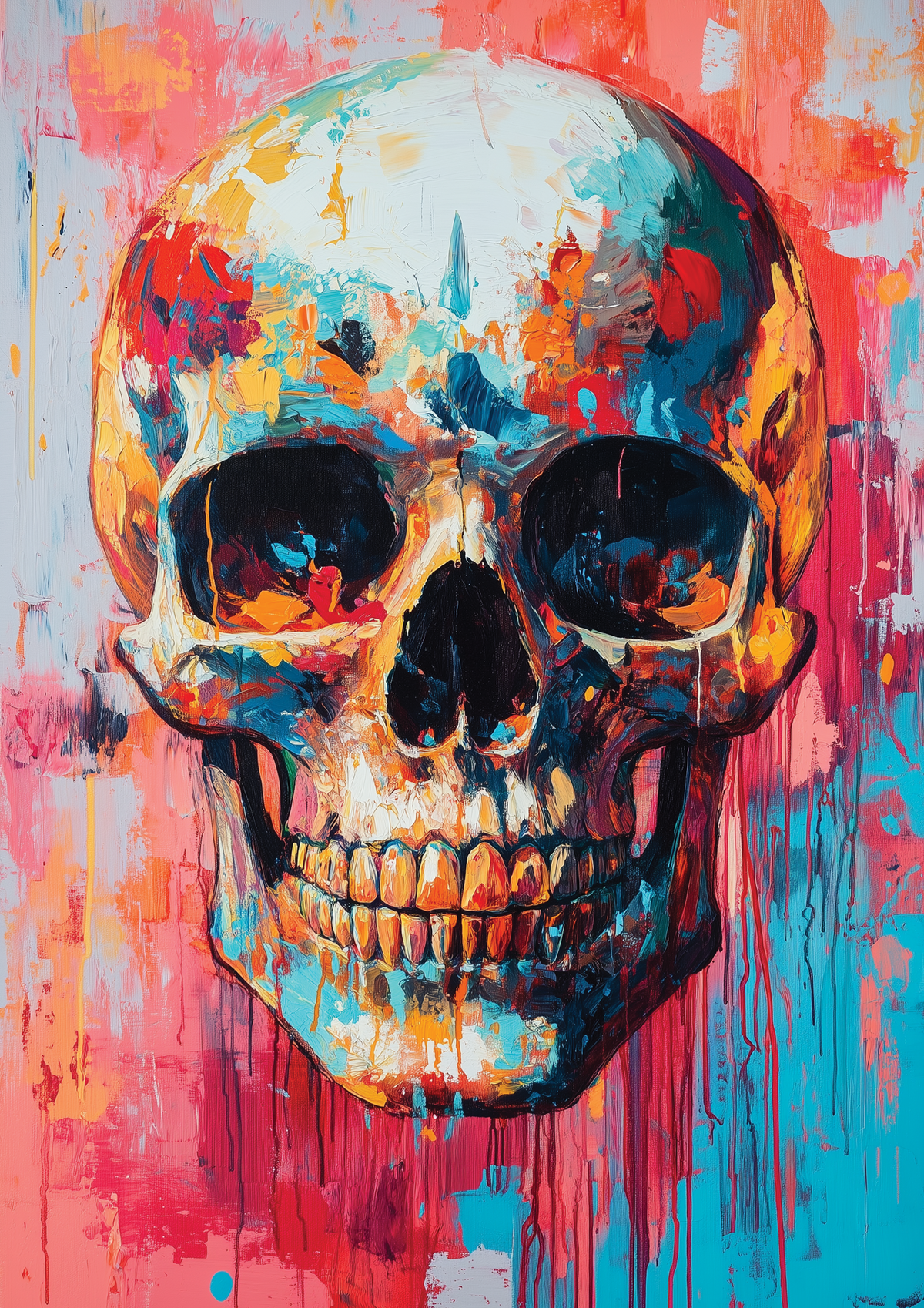 Skull Vibrant Colors metal poster artwork