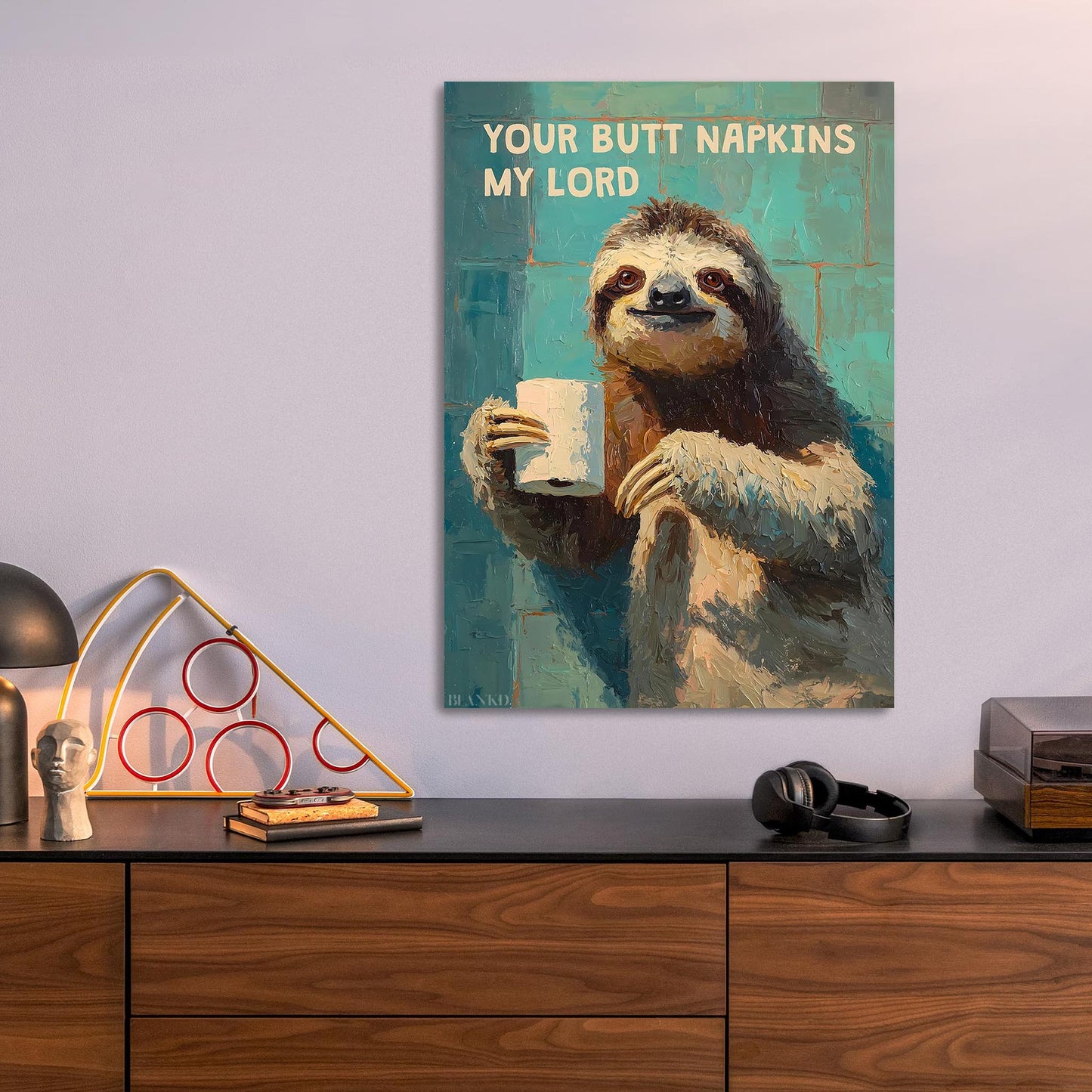 Sloth Your Butt Napkins metal poster