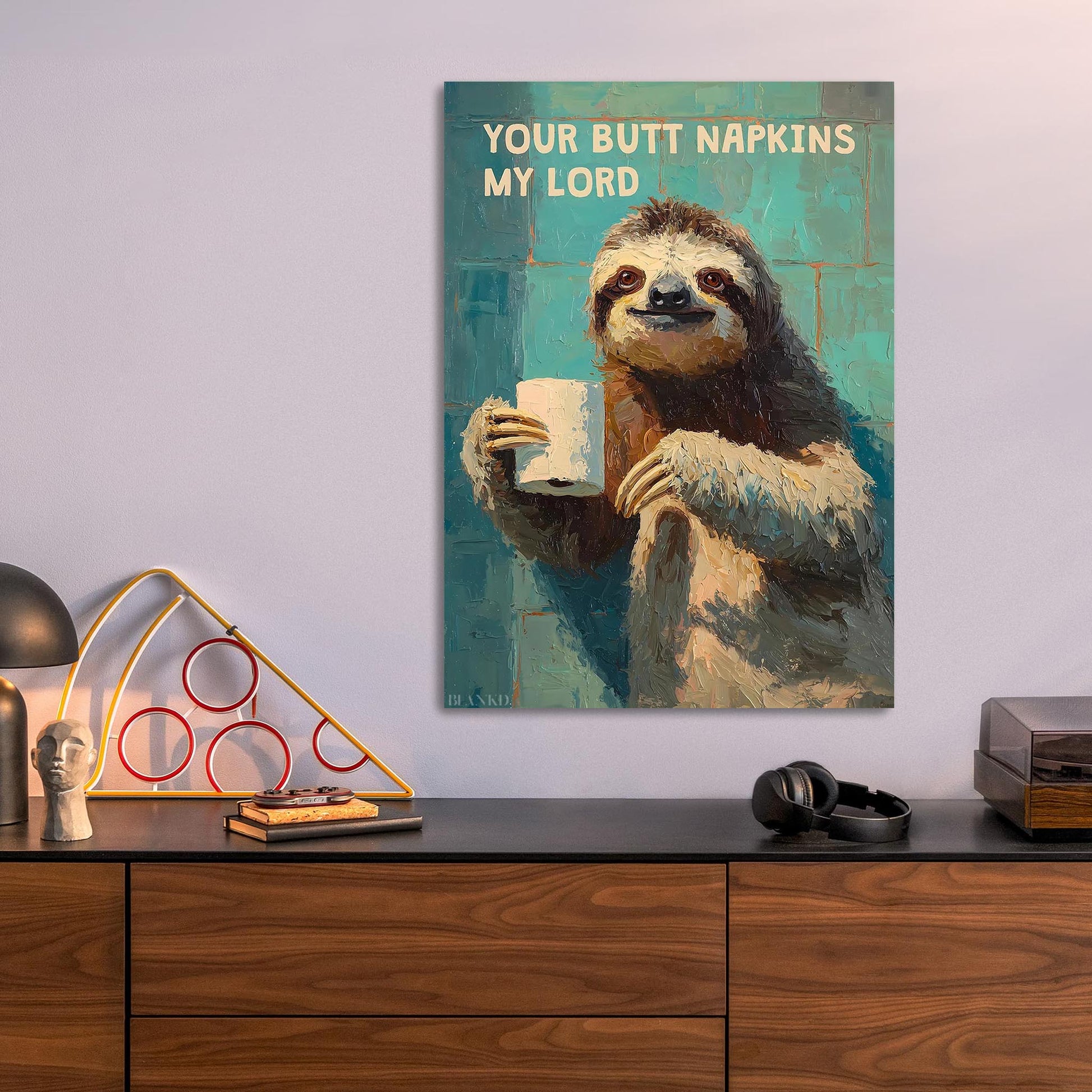 Sloth Your Butt Napkins metal poster