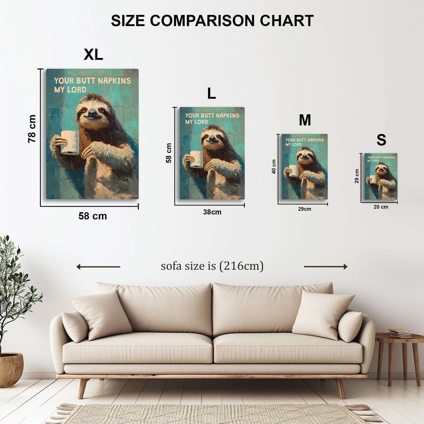 Sloth Your Butt Napkins metal poster