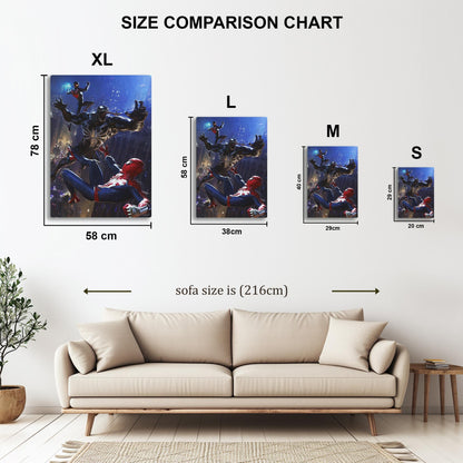Spider-Men vs Venom metal poster