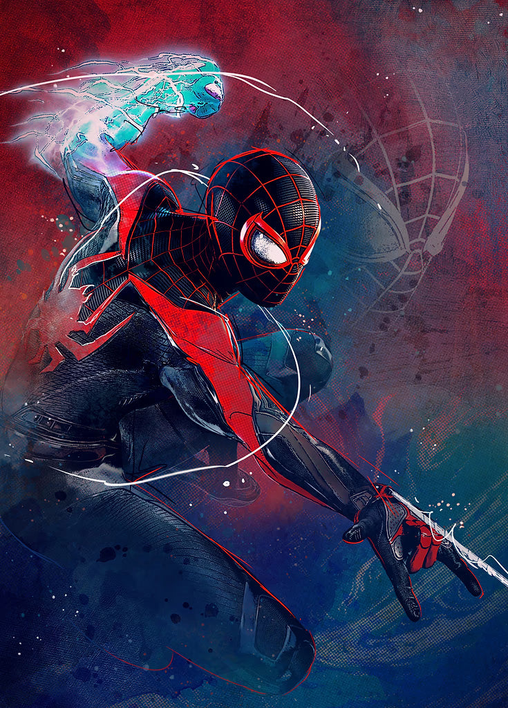 Spidey Electric Punch metal poster artwork