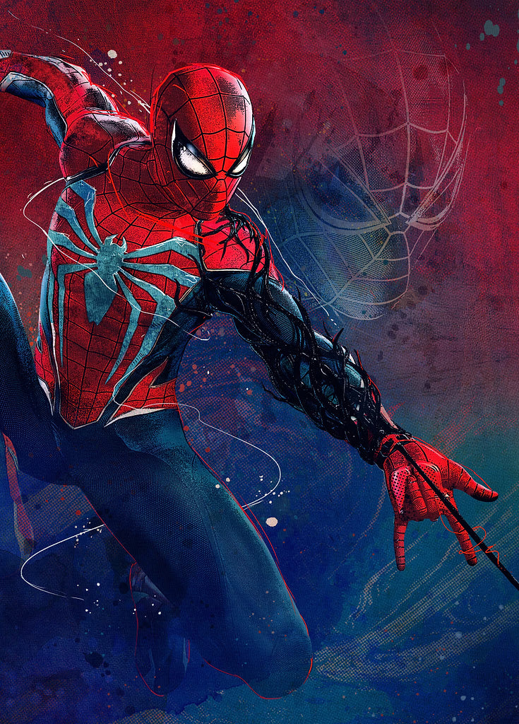 Spidey Symbiote metal poster artwork