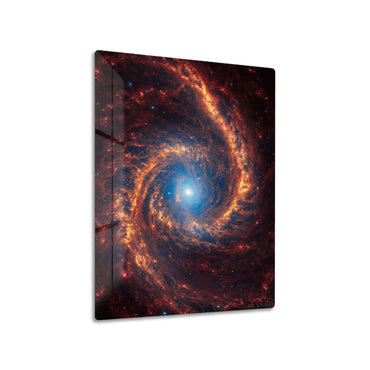 Spiral Galaxy NGC 1566 metal poster on living room wall