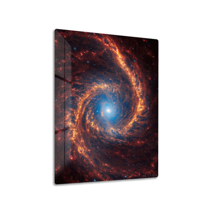 Spiral Galaxy NGC 1566 metal poster on living room wall