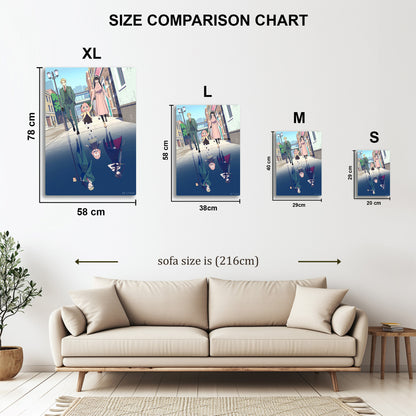 Spy x Family Reflections metal wall art in styled room setting