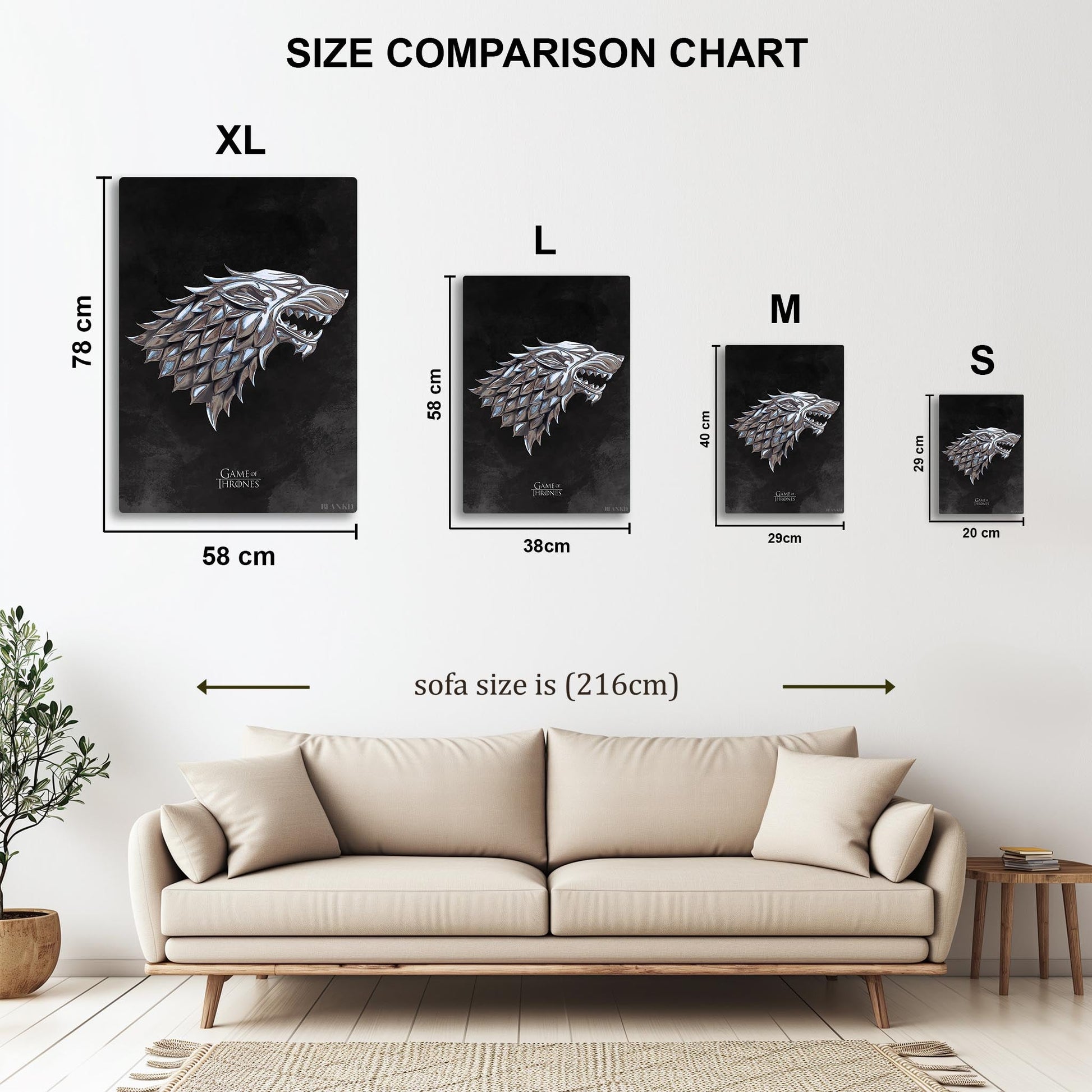 Game of Thrones Stark Sigil metal poster