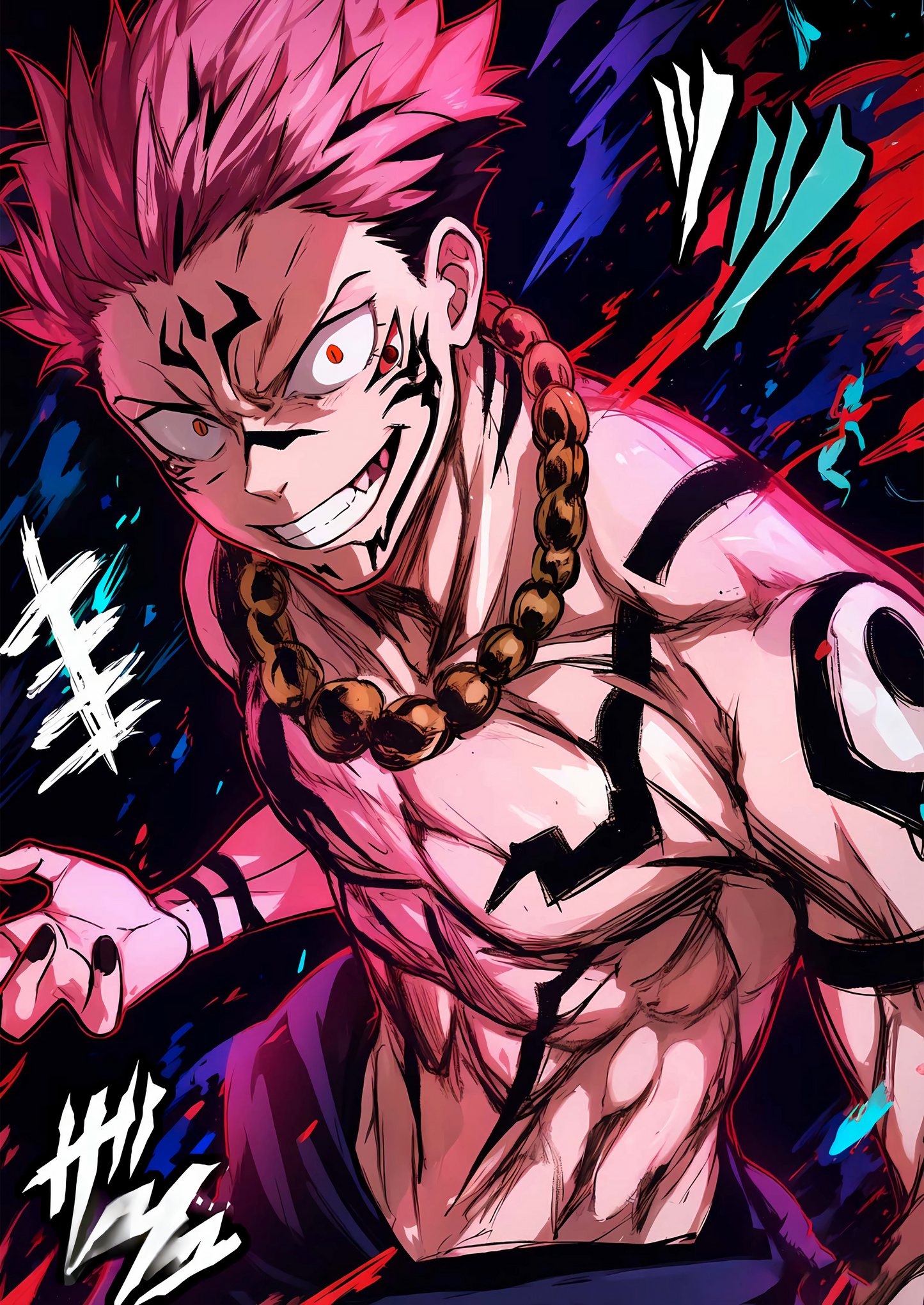 Sukuna Jujutsu Kaisen metal wall art