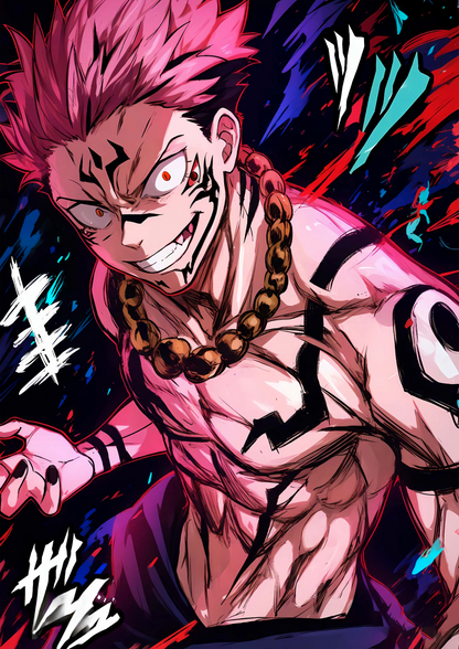 Sukuna Jujutsu Kaisen metal wall art