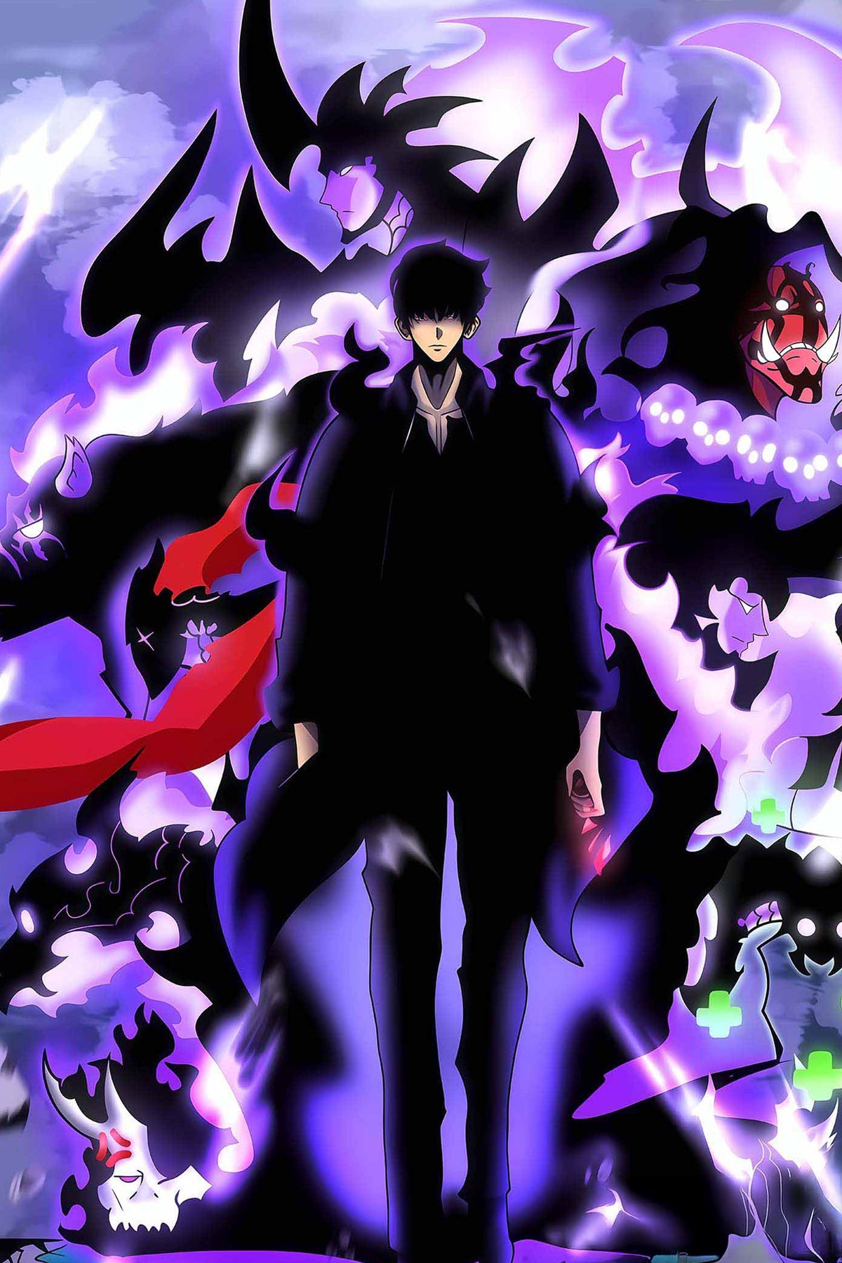 Sung Jin-Woo Shadows Solo Leveling metal wall art