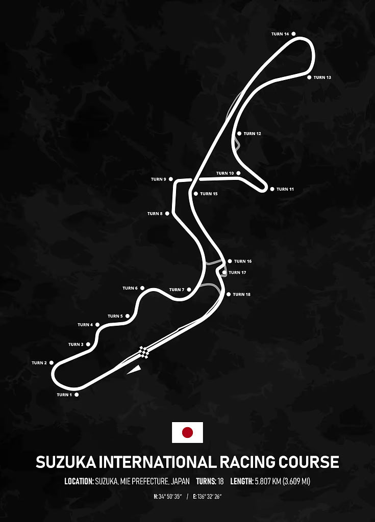 F1 Suzuka Circuit Japan metal poster artwork