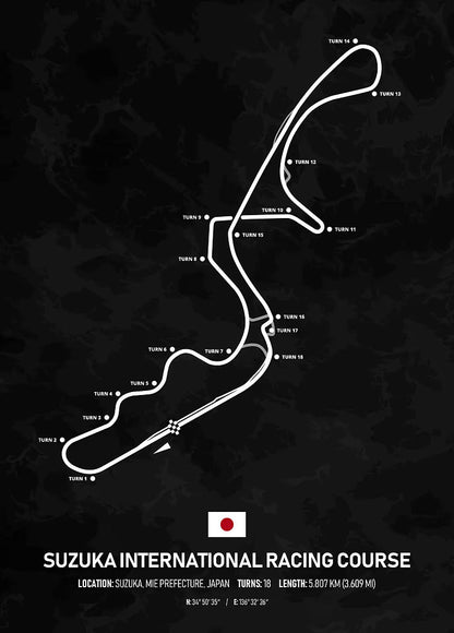 F1 Suzuka Circuit Japan metal poster artwork