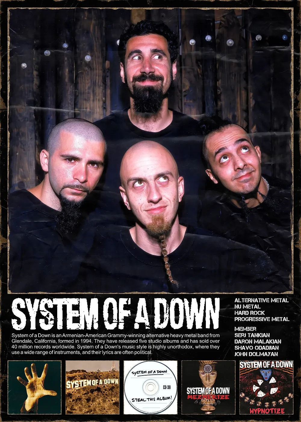 System of a Down metal poster artwork