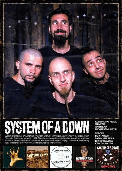 System of a Down metal poster artwork