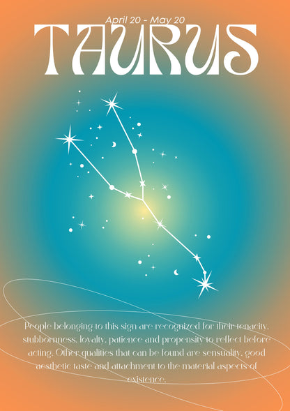 Taurus | Horoscope metal poster artwork