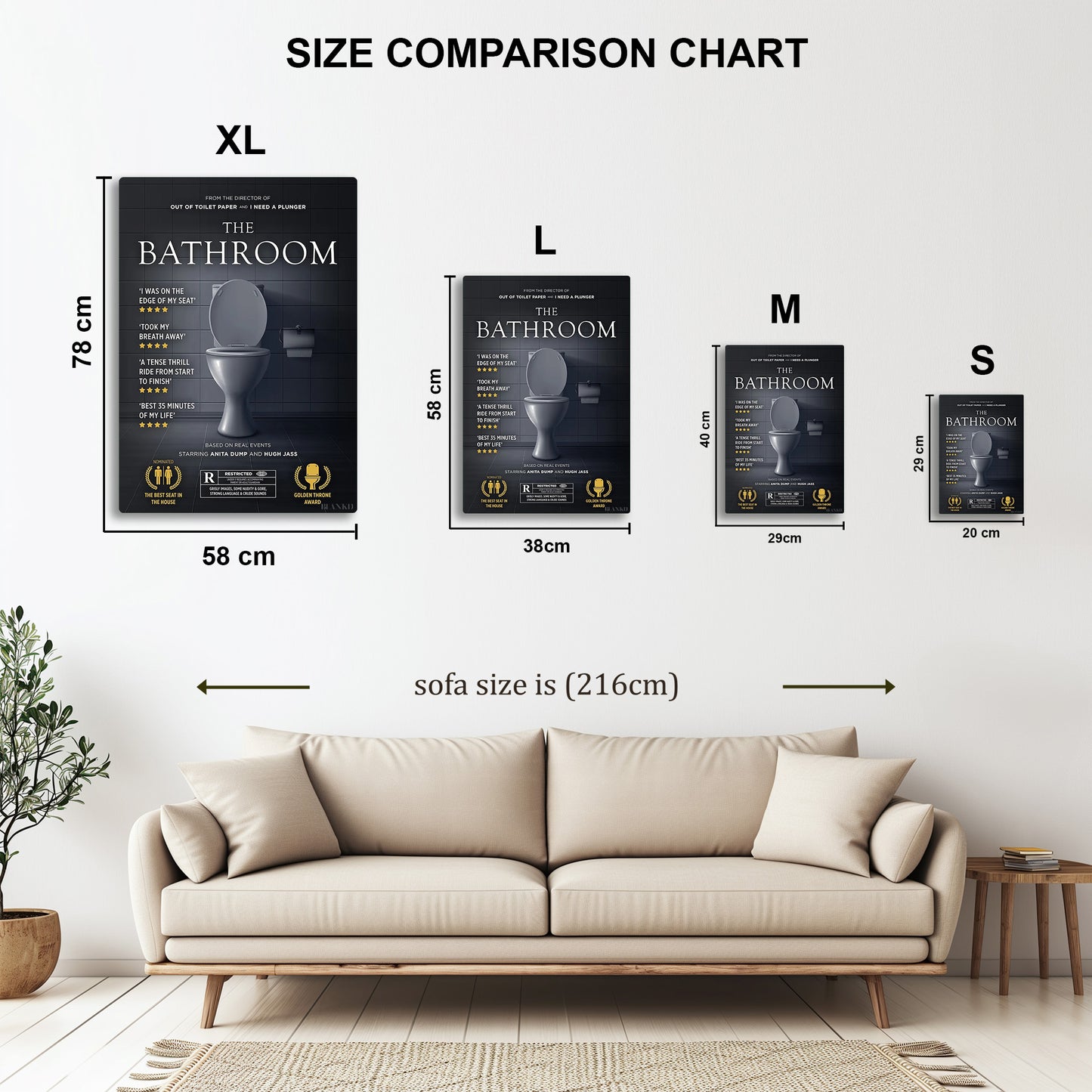 The Bathroom metal wall art in styled room setting