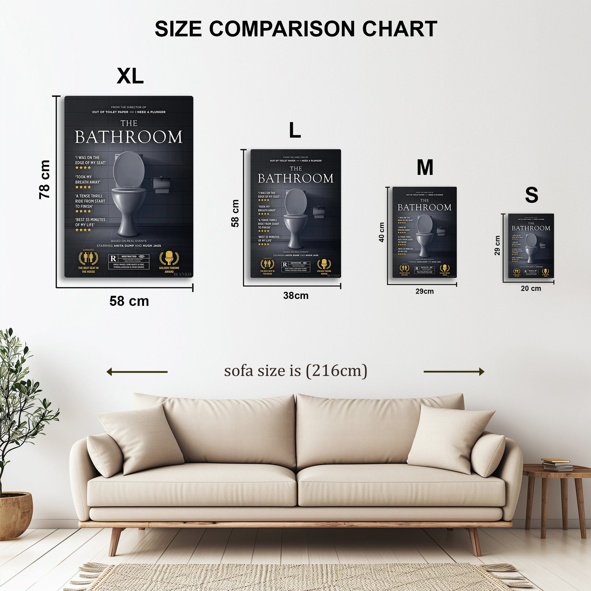The Bathroom metal wall art in styled room setting