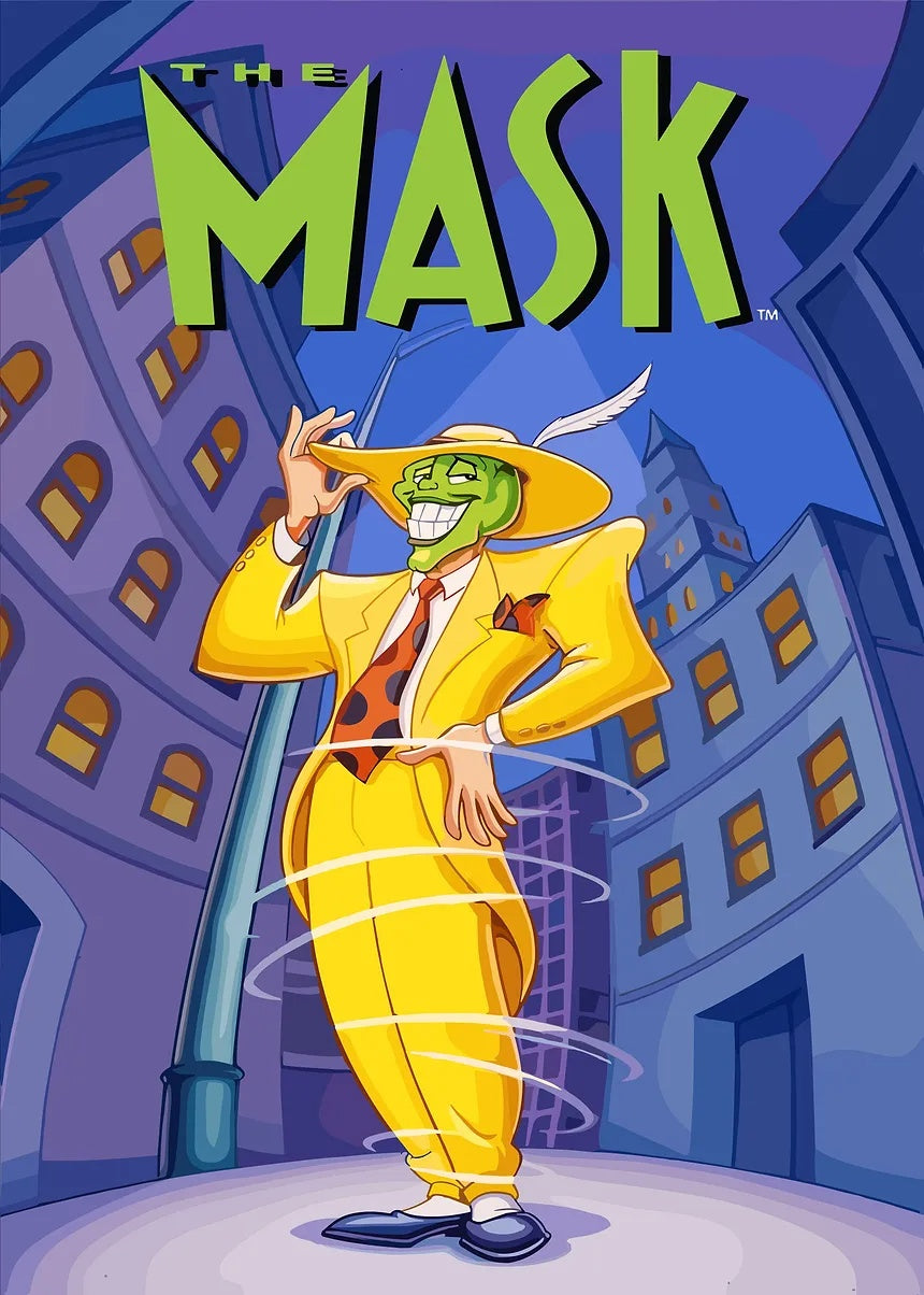 The Mask Cartoon Illustration metal poster artwork