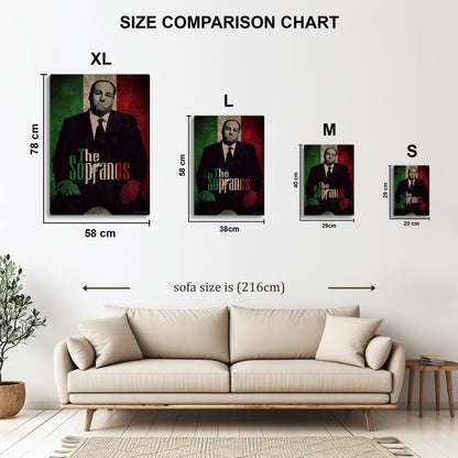 The Sopranos metal wall art in styled room setting