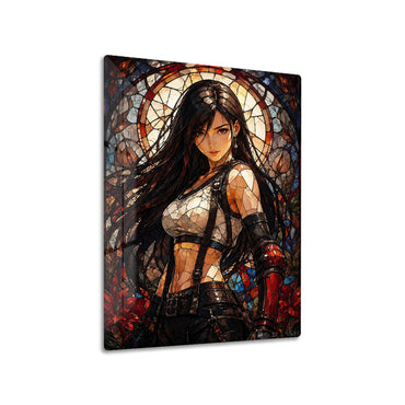 Tifa Lockhart metal poster on living room wall