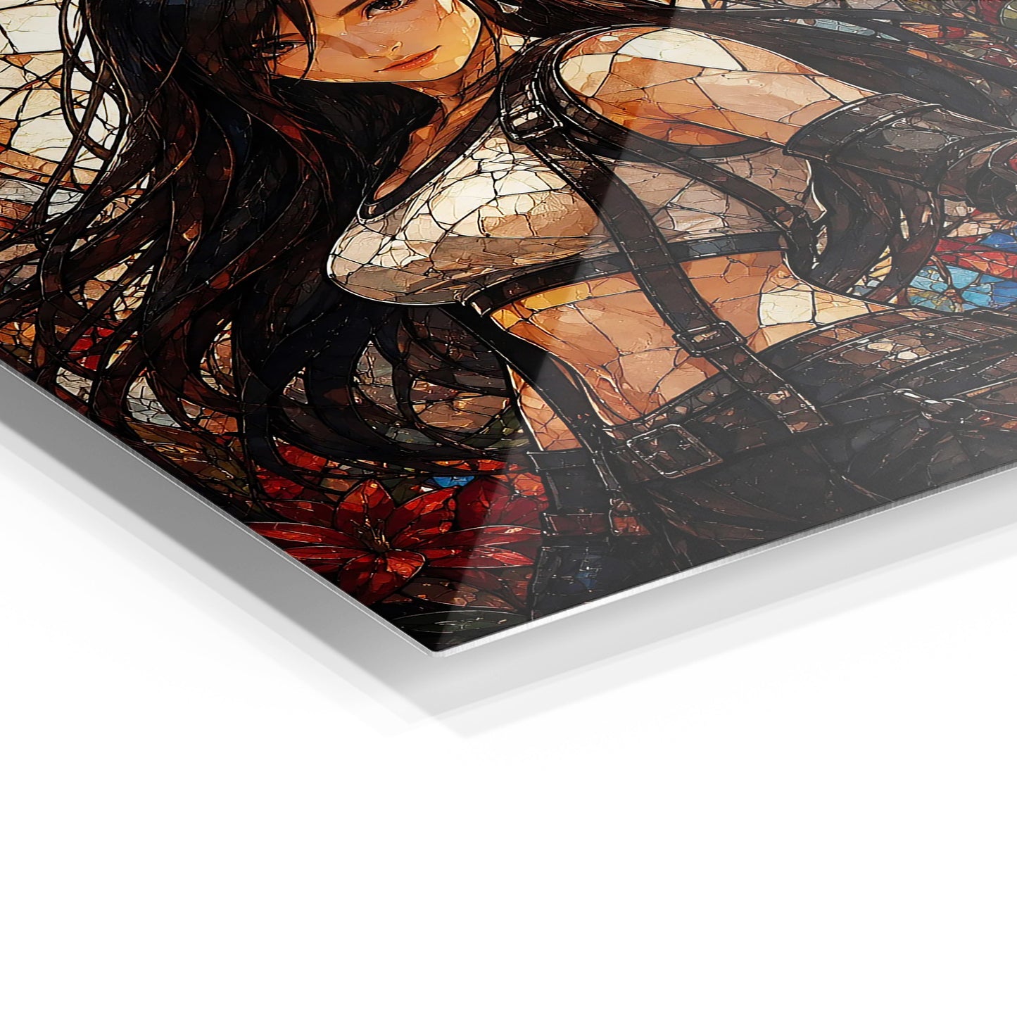 Tifa Lockhart metal wall art in a modern interior
