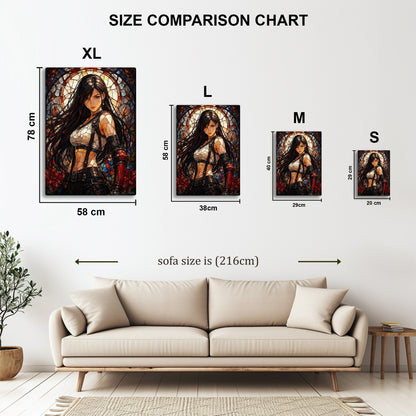 Tifa Lockhart metal wall art in styled room setting