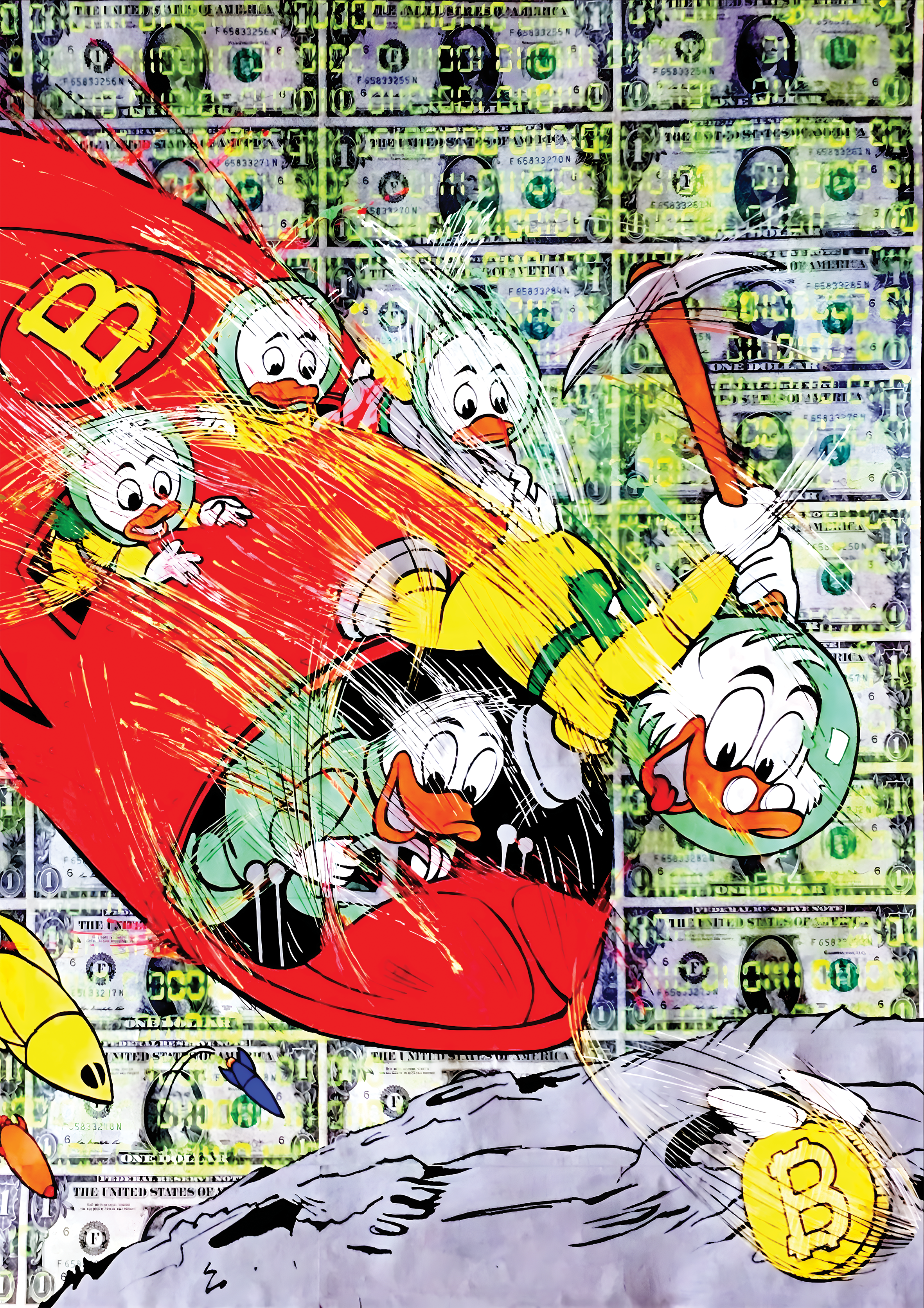 Uncle Scrooge Space Miners metal poster artwork