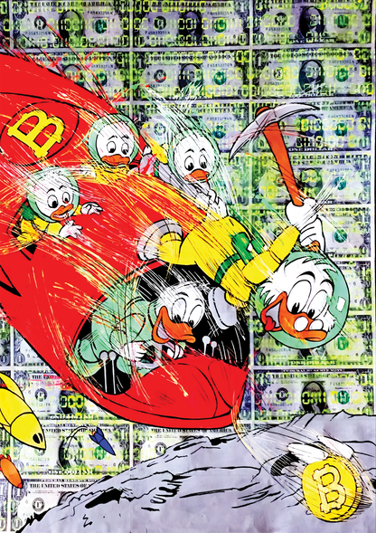 Uncle Scrooge Space Miners metal poster artwork