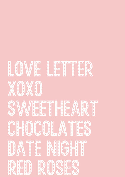 V Day Words metal poster artwork