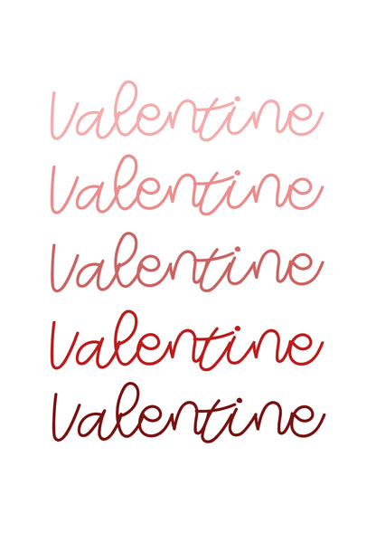 Valentine Cursive metal poster artwork