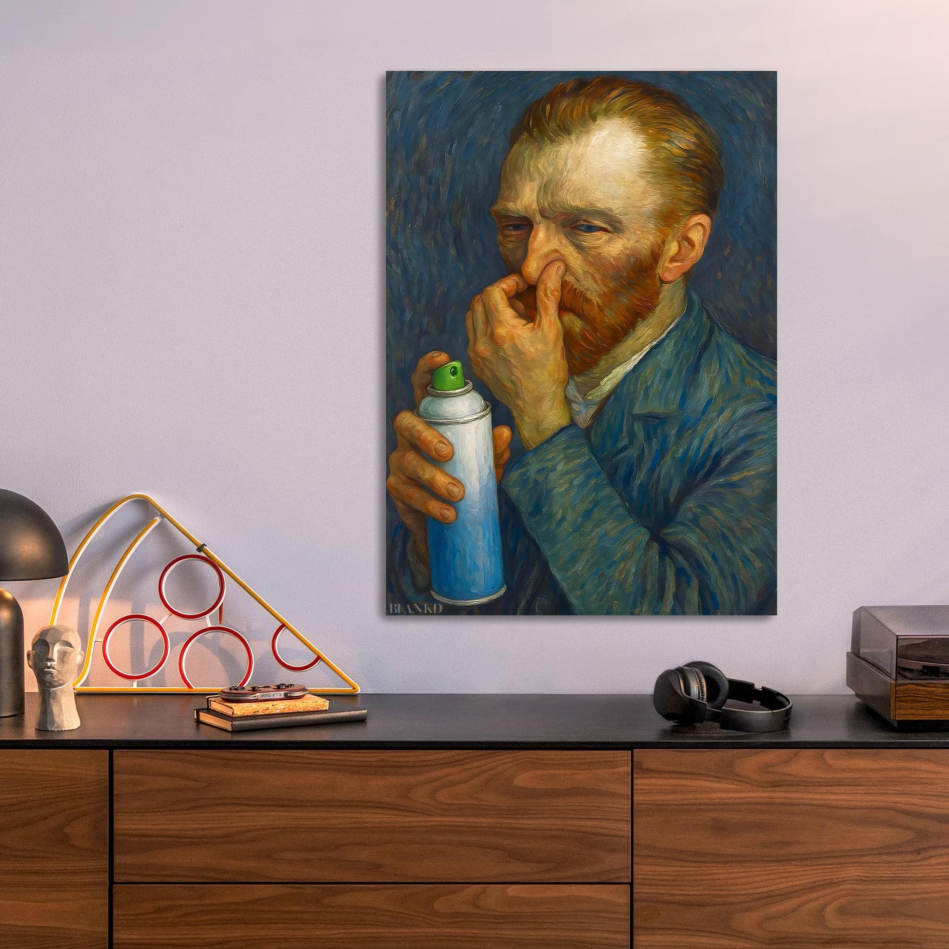Van Gogh funny bathroom metal poster