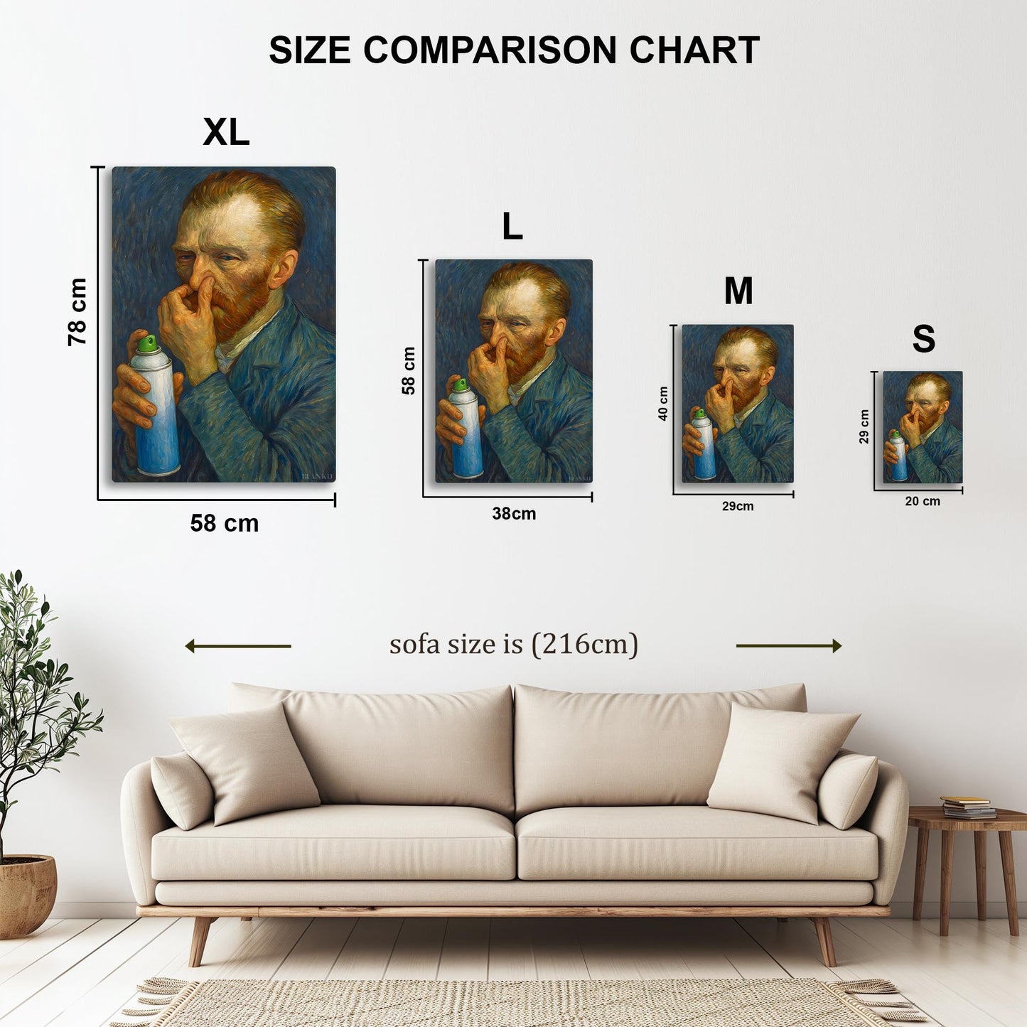 Van Gogh funny bathroom metal poster