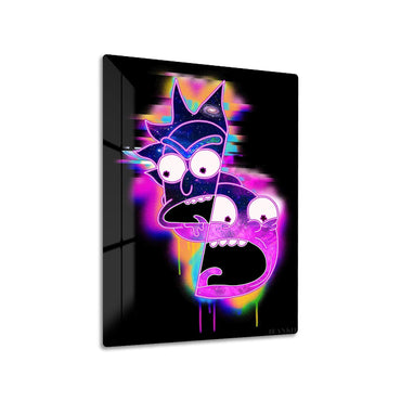 Vaporwave Rick and Morty metal poster