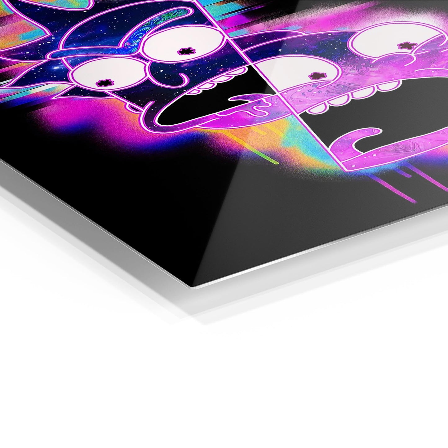 Vaporwave Rick and Morty metal poster