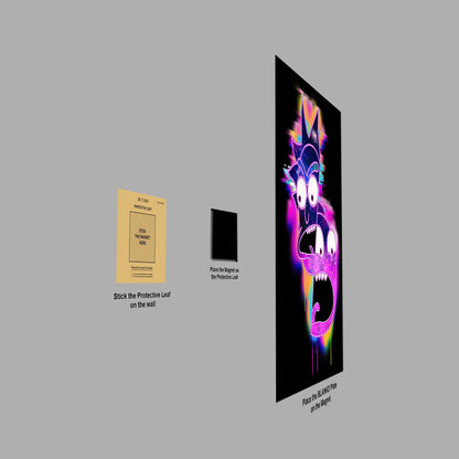 Vaporwave Rick and Morty metal poster