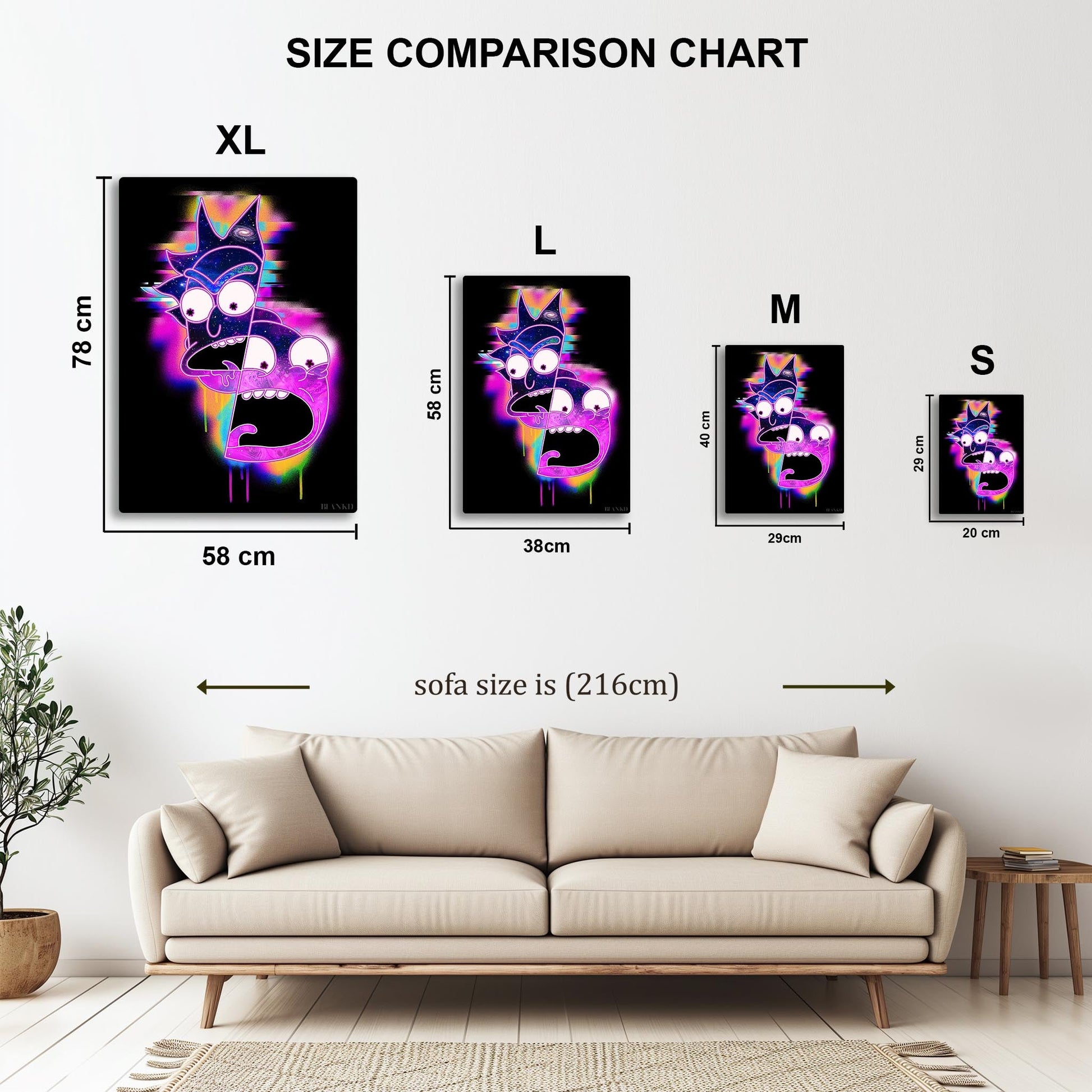 Vaporwave Rick and Morty metal poster