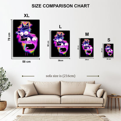 Vaporwave Rick and Morty metal poster