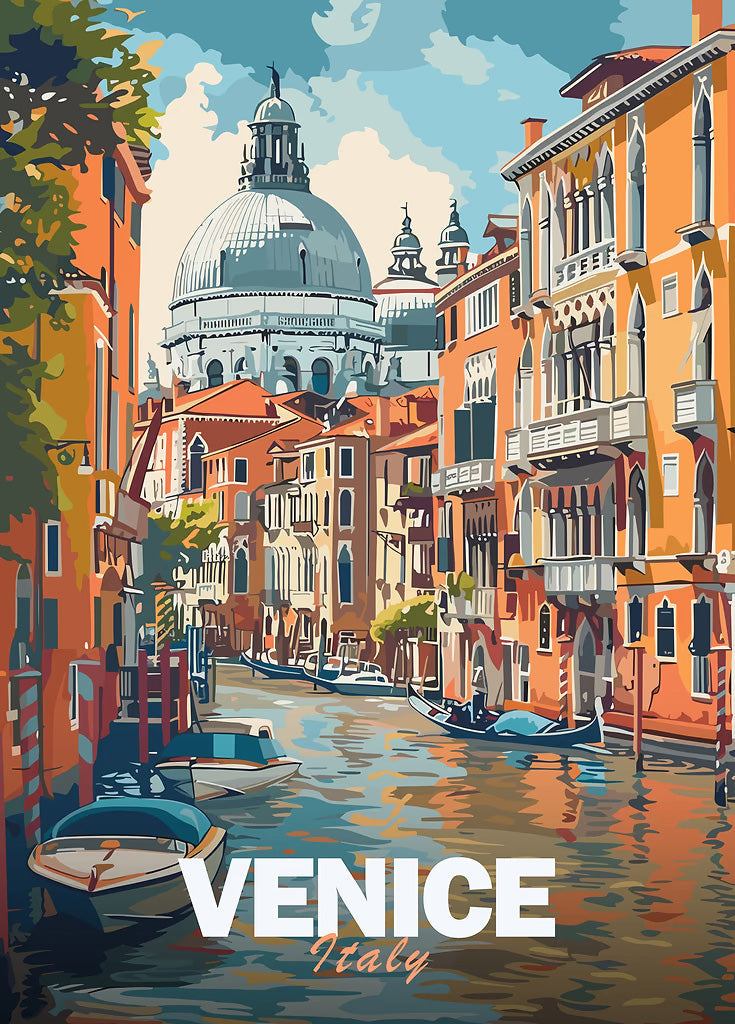 Venice Canal Scene metal poster artwork
