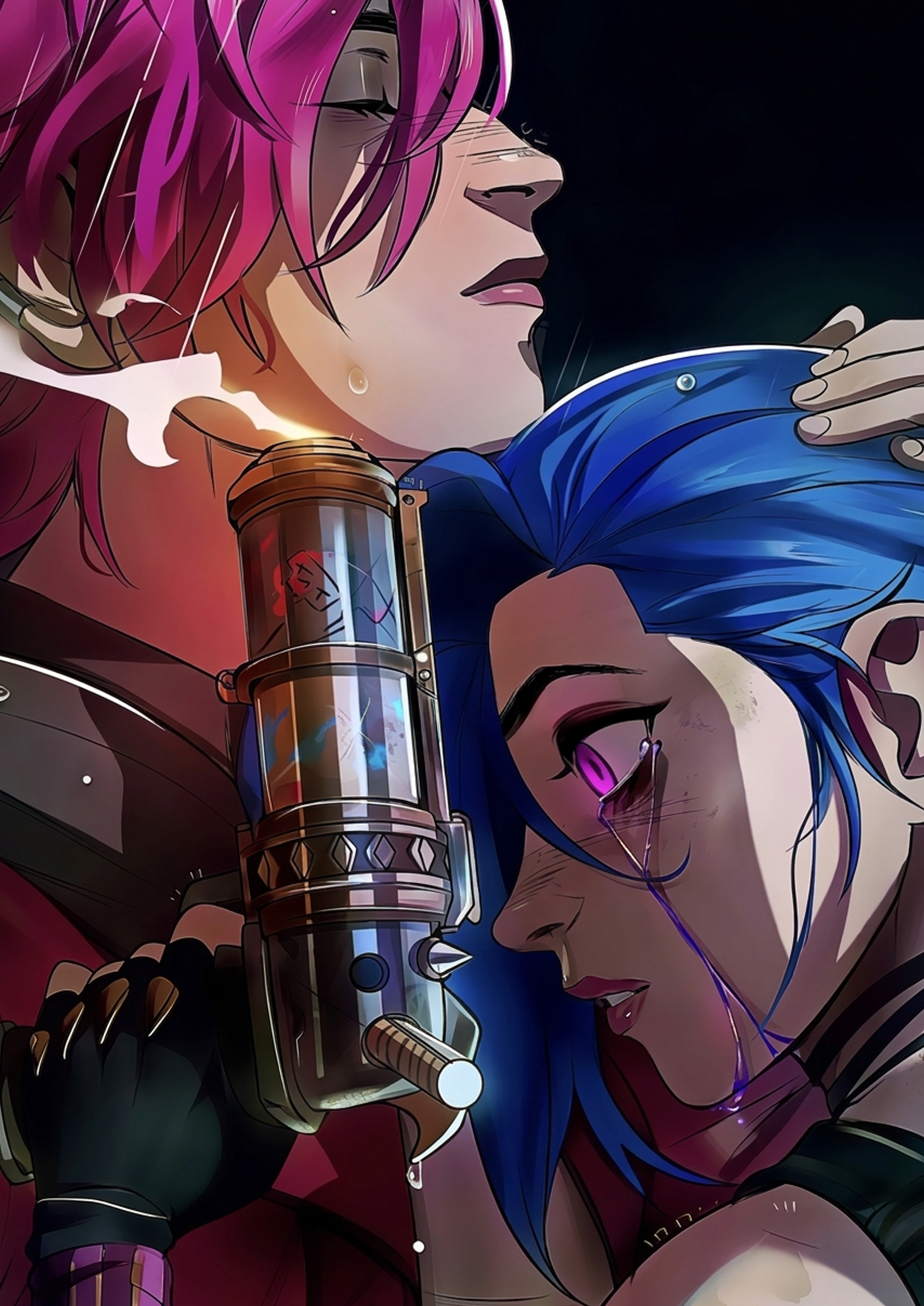 Vi and Jinx metal wall art