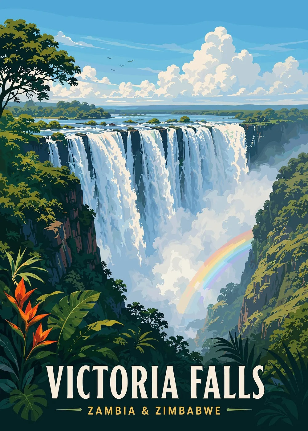 Victoria Falls, Zambia metal poster artwork