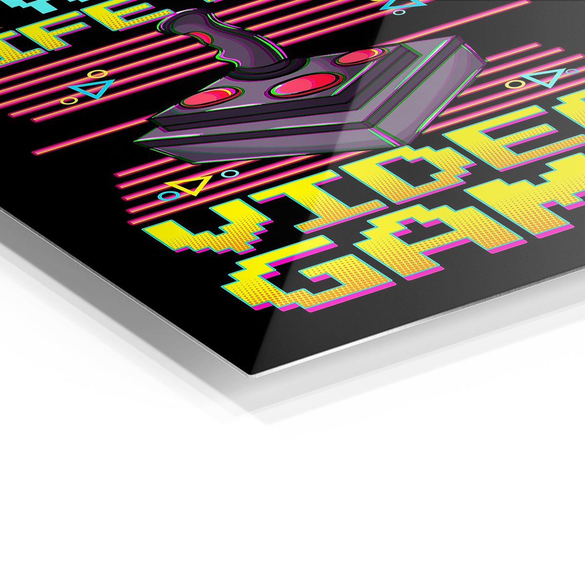Video Game Joystick metal wall art in a modern interior