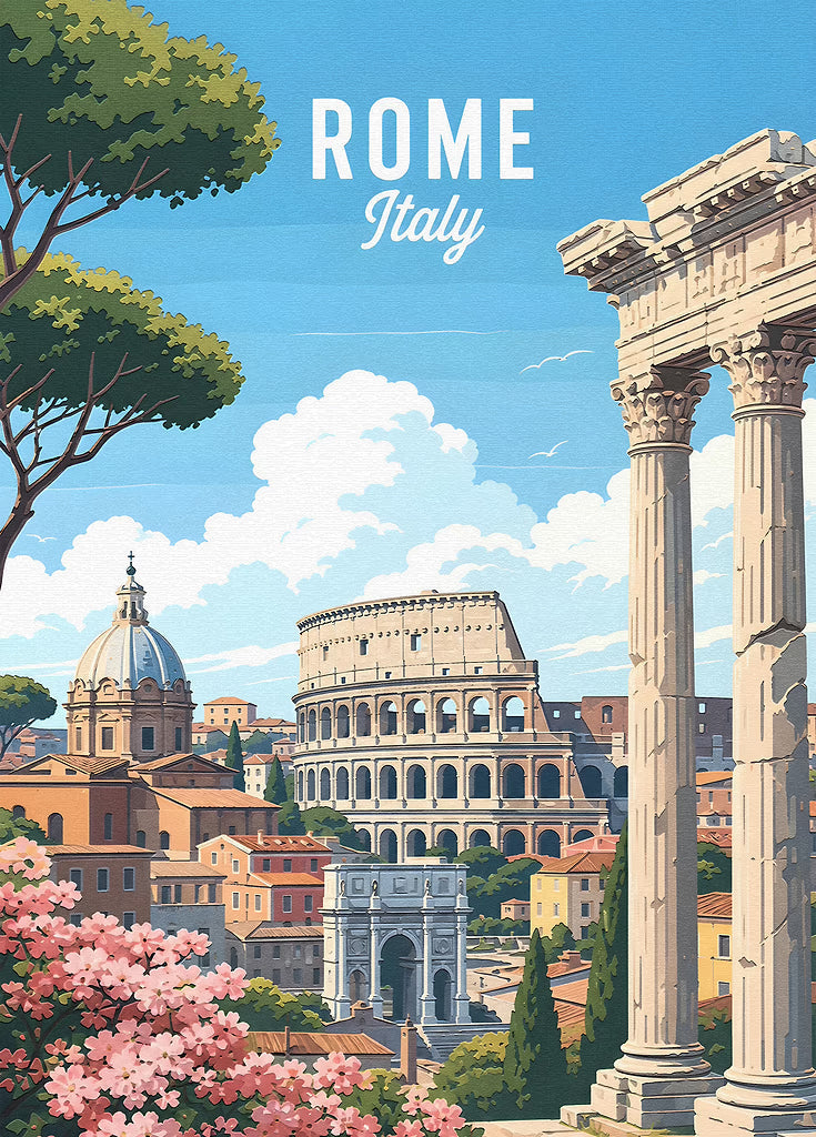 Vintage Rome Travel Poster metal poster artwork