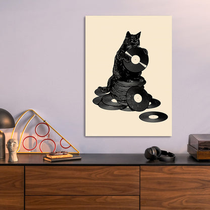 Vinyl Cat Retro Music
