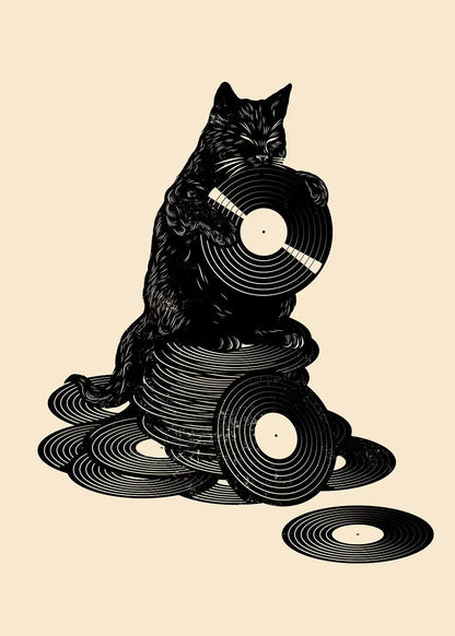 Vinyl Cat metal poster artwork