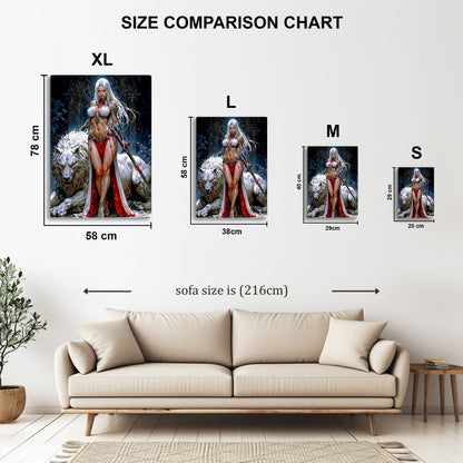 Warrior and Lion metal wall art in styled room setting
