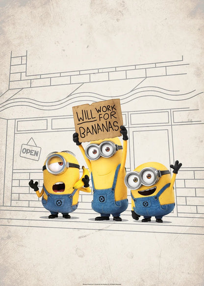 Will Work For Bananas metal poster artwork