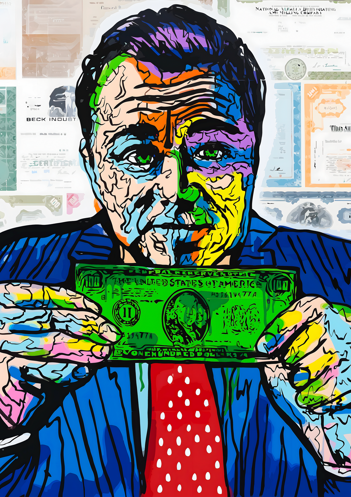 Wolf of Wall Street metal poster artwork
