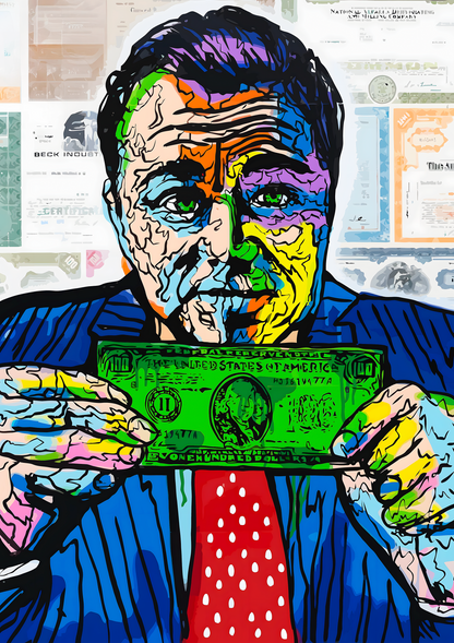 Wolf of Wall Street metal poster artwork